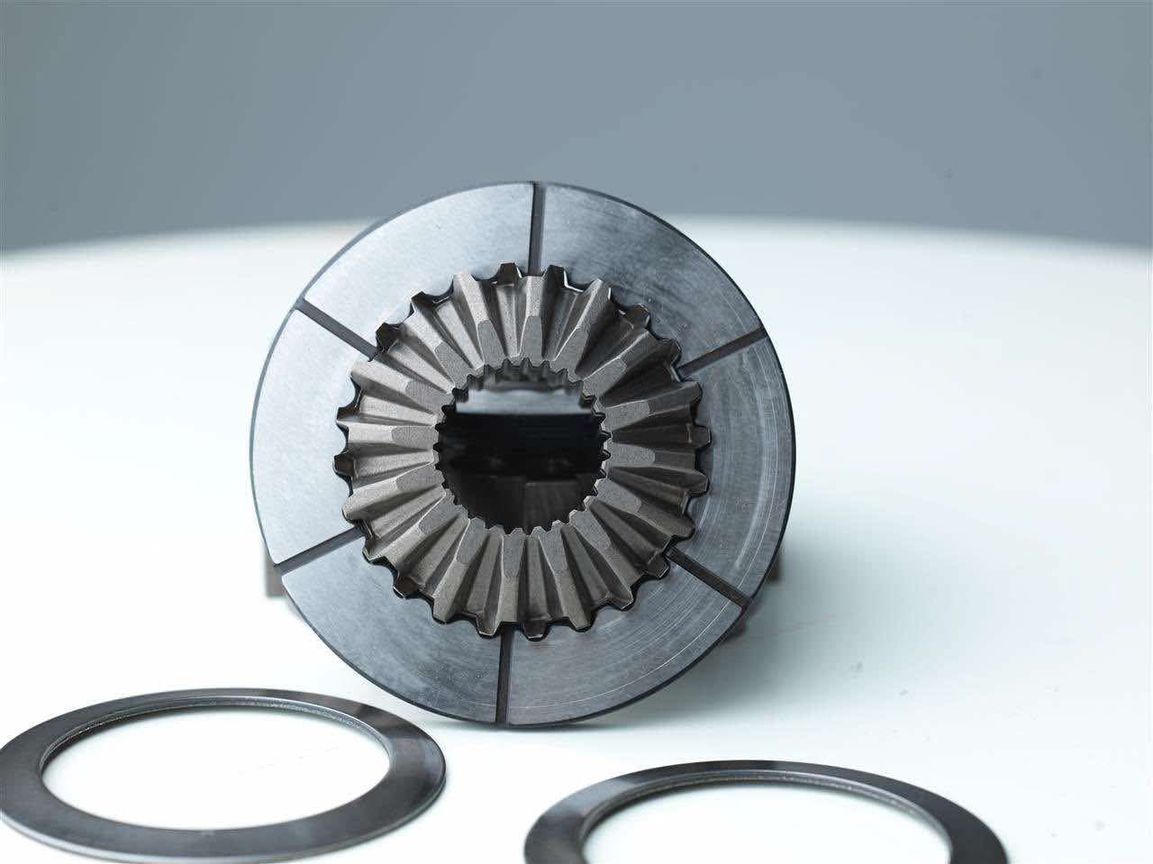 OS Giken Dual Core LSD spiral side gear detail