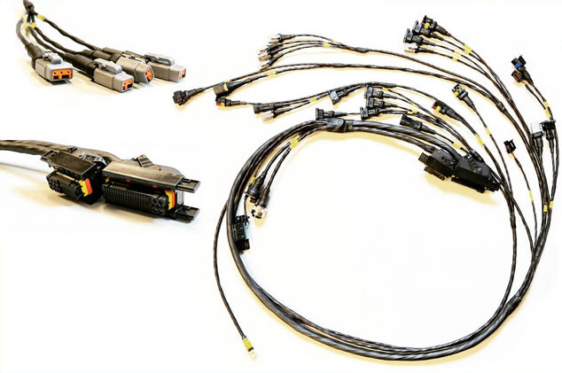 Bespoke motorsport wiring loom for the Kawasaki H2 engine